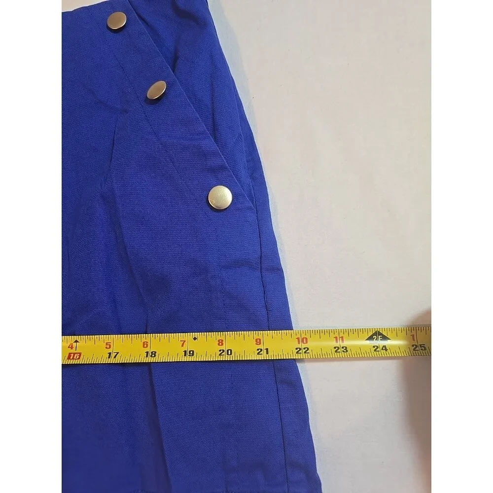 Happily Grey Sailor‎ Shorts Royal Blue Gold buttons High waisted size XL - Picture 8 of 15